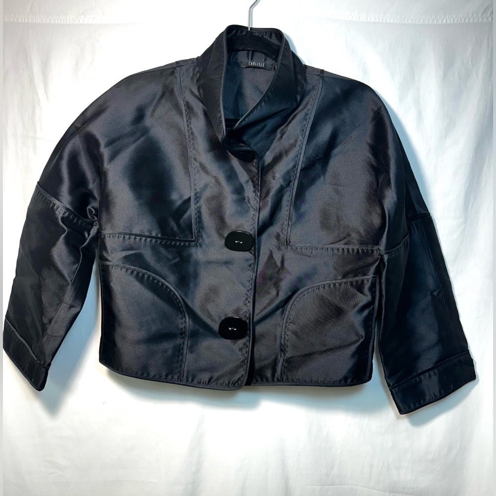 Carlisle Black Silk Cropped Blazer